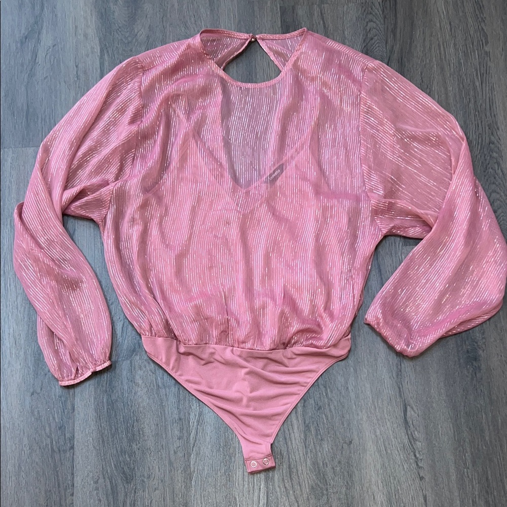 Express Pink Sheer Bodysuit